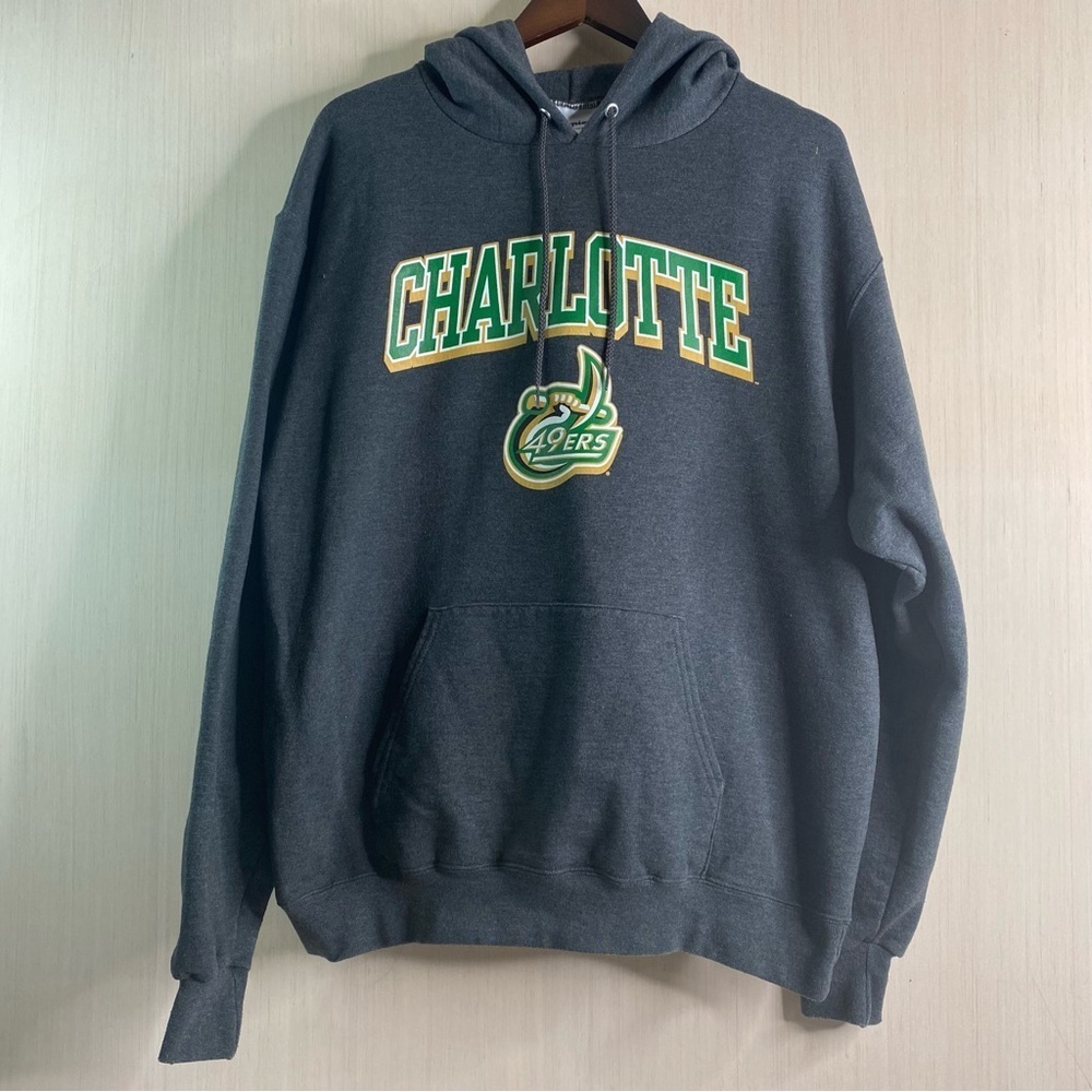 Champion Charlotte 49ers Stadium Pullover Hoodie Sweatshirt Gray Large
